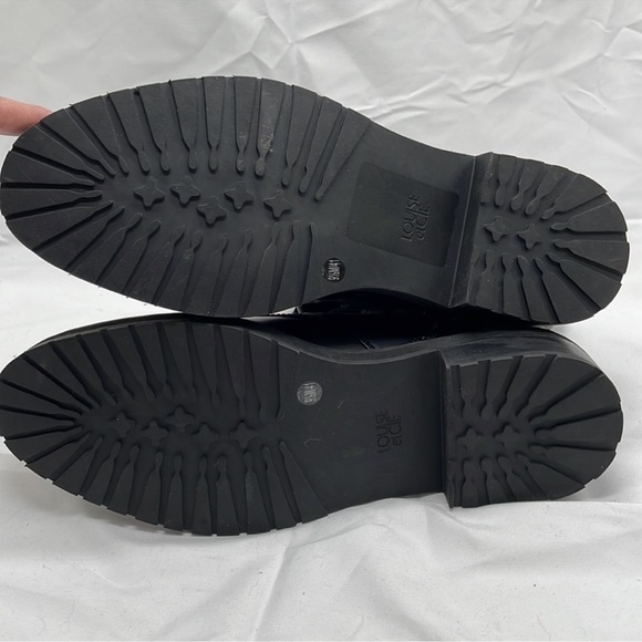 Louise et Cie Sabri Bootie Lug Sole Combat Black Leather Sz - Picture 10 of 10